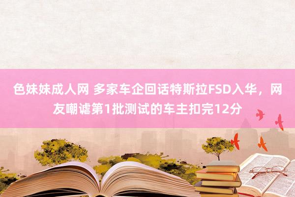 色妹妹成人网 多家车企回话特斯拉FSD入华，网友嘲谑第1批测试的车主扣完12分
