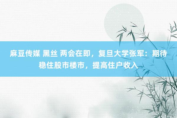 麻豆传媒 黑丝 两会在即，复旦大学张军：期待稳住股市楼市，提高住户收入